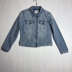 Social Standard‎ Women's Long Sleeve Button Up Denim Jean Jacket Medium
